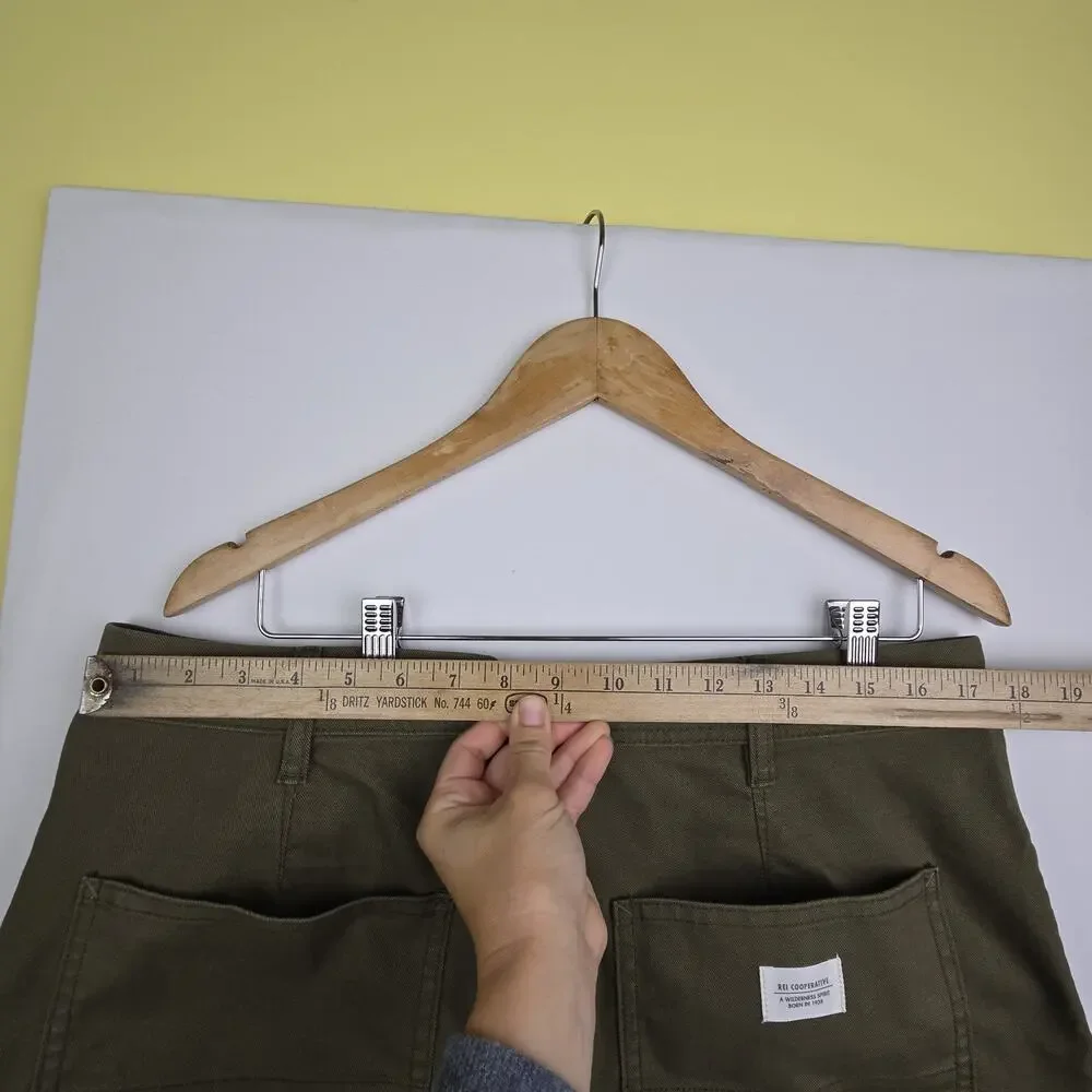 REI Co-op Womens Cargo Shorts Utility Pockets Trailsmith Olive‎ Green Size 14